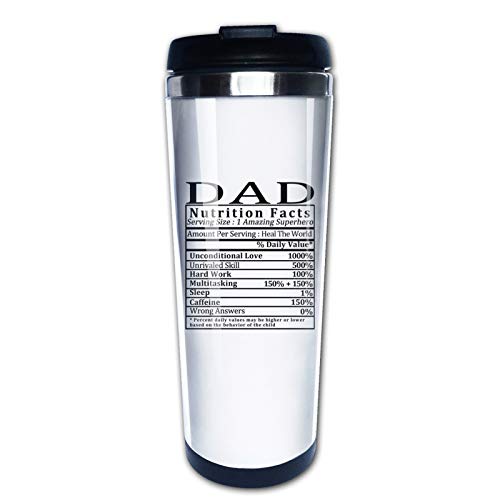 Dad Nutritional Facts Coffee Mug Travel Mug Tumbler With Lids Coffee Cup Stainless Steel Water Bottle 15 Oz