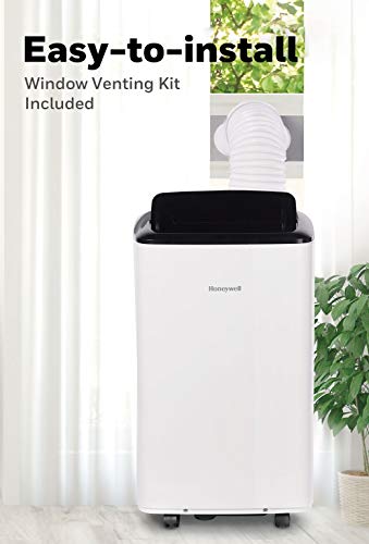 Honeywell Compact Portable Air Conditioner w/Dehumidifier & Fan Cools Rooms Up to 350 Sq.Ft. w/Drain Pan & Insulation Tape (HF08CESWK)