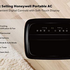 Honeywell Compact Portable Air Conditioner w/Dehumidifier & Fan Cools Rooms Up to 350 Sq.Ft. w/Drain Pan & Insulation Tape (HF08CESWK)