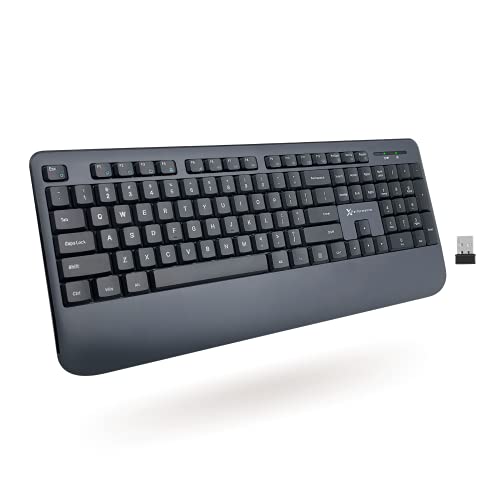 X9 Performance Ergonomic Wireless Keyboard with Wrist Rest - Comfort Meets Productivity - USB Computer Keyboard Wireless with 104 Quiet Keys and 2 Tone Finish - PC Desktop and External Laptop Keyboard