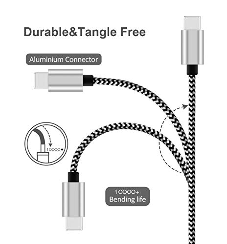 USB Type C Cable 15ft with 3A Fast Charging, Ultra Long and Extremely Durable Nylon Braided USB C Charger Cord for Galaxy S10/S9/S8/Google Pixel/LG/OnePlus/Moto and More (Blue)