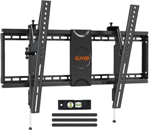 elived tv wall mount for most 37-75 inch tvs, holds up to 120 lbs, universal low profile adjustable tilt tv mount fits 8"-24" studs, max vesa 600x400mm, flat wall mount bracket.