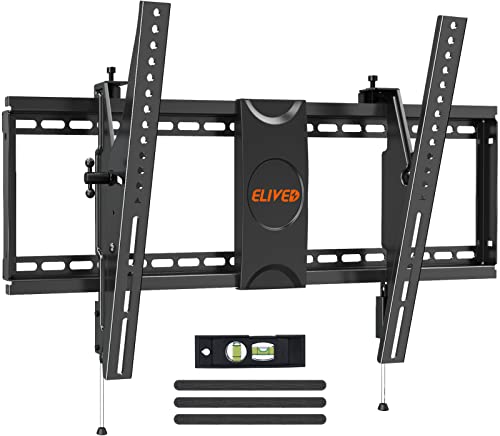 ELIVED TV Wall Mount for Most 37-75 Inch TVs, Holds up to 120 lbs, Universal Low Profile Adjustable Tilt TV Mount Fits 8"-24" Studs, Max VESA 600x400mm, Flat Wall Mount Bracket.