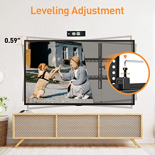 ELIVED TV Wall Mount for Most 37-75 Inch TVs, Holds up to 120 lbs, Universal Low Profile Adjustable Tilt TV Mount Fits 8"-24" Studs, Max VESA 600x400mm, Flat Wall Mount Bracket.