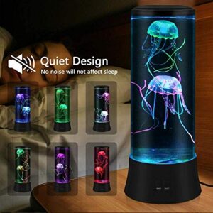 EDIER LED Fantasy Jellyfish Lava Lamp - Round Real Jellyfish Aquarium Lamp - 7 Color Setting Jellyfish Tank Mood Light - Jellyfish Tank Decorations for Home Office Decor Great Gifts for Kids