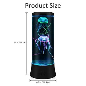 EDIER LED Fantasy Jellyfish Lava Lamp - Round Real Jellyfish Aquarium Lamp - 7 Color Setting Jellyfish Tank Mood Light - Jellyfish Tank Decorations for Home Office Decor Great Gifts for Kids