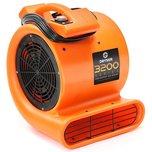 Dryser 6pk Air Mover Carpet Dryer 2 Speed 1/2 HP Industrial Floor Fan - Orange Carpet Drying Fan Floor Blower