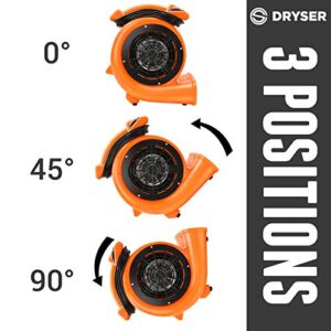 Dryser 6pk Air Mover Carpet Dryer 2 Speed 1/2 HP Industrial Floor Fan - Orange Carpet Drying Fan Floor Blower