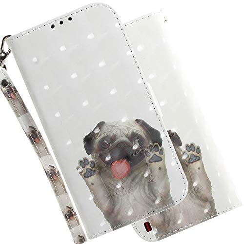 Asdsinfor Compatible with Redmi Note 9S Case 3D Wallet Case Credit Cards Slot with Stand for PU Leather Shockproof Magnetic Compatible with Xiaomi Redmi Note 9 Pro/Note 9 Pro Max Happy Dog TX-3D