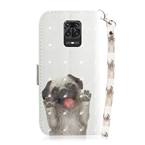 Asdsinfor Compatible with Redmi Note 9S Case 3D Wallet Case Credit Cards Slot with Stand for PU Leather Shockproof Magnetic Compatible with Xiaomi Redmi Note 9 Pro/Note 9 Pro Max Happy Dog TX-3D