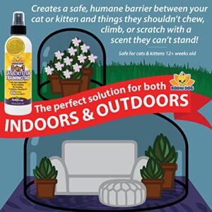 3-in-1 Cat & Kitten Training Aid with Bitter | Cat Training Spray for Indoor and Outdoor Use | Anti Scratch Furniture Protector | Establish Boundaries & Keep Cat Off | Made in The USA (8oz)