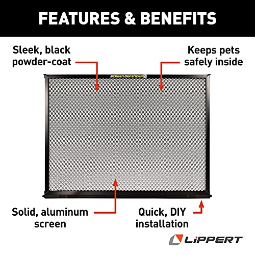 Lippert Components 859794 Screen Defender RV Entry Door Aluminum Screen Protector, 30-inch, Gray