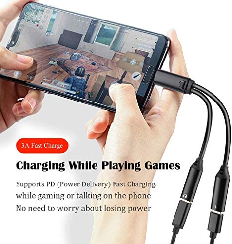USB C Splitter, Dual USB C Headphone and Charger Adapter Support HiFi Music Call 60W Charge for Galaxy S23 S22 S21 Ultra S20Ultra Note 20 10 Ultra, Pixel 7 6 Pro 5 4XL 3 2 XL , iPad/MacBook Pro/Air