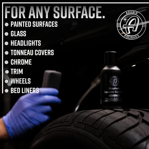 Adam's UV Graphene Ceramic Coating Kit - Verified 10H Ceramic Coating for Cars W/ 7+ Years of Protection & UV Glow Technology | Apply After Car Wash Clay Bar Car Buffer Polisher | Boat RV Motorcycle