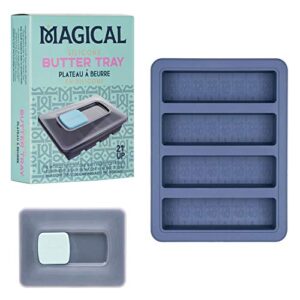 magical butter 21up silicone non-stick butter tray -effortless butter making with precise 8 tbsp sticks. food-grade, non-stick rectangle container for brownies, homemade butter, herbed, garlic butter