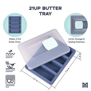 Magical Butter 21UP Silicone Non-Stick Butter Tray -Effortless Butter Making with Precise 8 Tbsp Sticks. Food-Grade, Non-Stick Rectangle Container for Brownies, Homemade Butter, Herbed, Garlic Butter