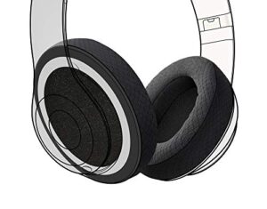 earpadz replacement for beats studio 3 and studio 2 ear pads, soft knit headphone cushions (jerzee, black, 1 pair)
