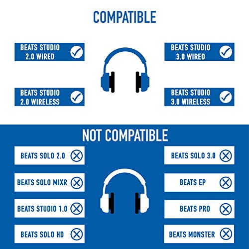 Earpadz Replacement for Beats Studio 3 and Studio 2 Ear Pads, Soft Knit Headphone Cushions (Jerzee, Black, 1 Pair)