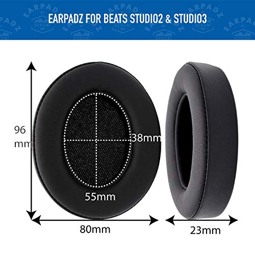 Earpadz Replacement for Beats Studio 3 and Studio 2 Ear Pads, Soft Knit Headphone Cushions (Jerzee, Black, 1 Pair)