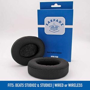 Earpadz Replacement for Beats Studio 3 and Studio 2 Ear Pads, Soft Knit Headphone Cushions (Jerzee, Black, 1 Pair)
