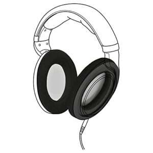 earpadz replacement for sennheiser hd598, pc37x gaming headset ear pads, soft knit headphone cushions (jerzee, black, 1 pair)