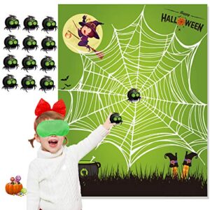 funnlot pin the tail halloween kids halloween games party pin the spider on the web game halloween party games for kids halloween party games activities halloween pin the tail game