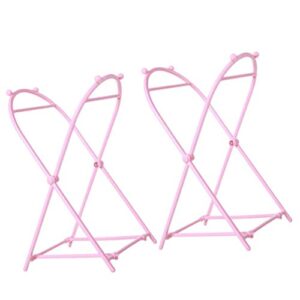 Hemoton 2pcs Trash Bag Holder Rack Foldable Garbage Bag Bracket Stand Rubbish Bag Support Rack Dishcloth Organizer Rack for Bathroom Kitchen (Pink)