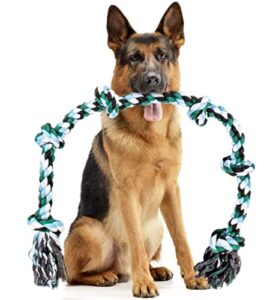 giant dog rope toys for extra large dogs - 42 inch, 6 knot tough rope chew toys for large dogs - benefits non-profit animal rescue - indestructible dog toy for aggressive chewers and large dog breeds