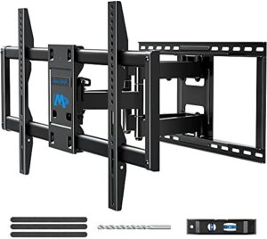 mounting dream tv wall mount tv bracket for most 42-90 inch tv, ul listed full motion tv mount with articulating arms, max vesa 800x400mm 132 lbs. loading, fits 16", 18", 24" studs md2298-xl