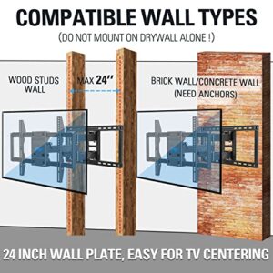 Mounting Dream TV Wall Mount TV Bracket for Most 42-90 Inch TV, UL Listed Full Motion TV Mount with Articulating Arms, Max VESA 800x400mm 132 lbs. Loading, Fits 16", 18", 24" Studs MD2298-XL