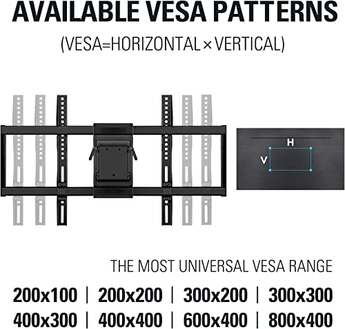 Mounting Dream TV Wall Mount TV Bracket for Most 42-90 Inch TV, UL Listed Full Motion TV Mount with Articulating Arms, Max VESA 800x400mm 132 lbs. Loading, Fits 16", 18", 24" Studs MD2298-XL