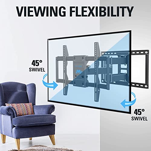Mounting Dream TV Wall Mount TV Bracket for Most 42-90 Inch TV, UL Listed Full Motion TV Mount with Articulating Arms, Max VESA 800x400mm 132 lbs. Loading, Fits 16", 18", 24" Studs MD2298-XL