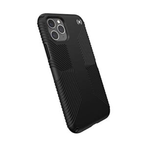 speck products presidio2 grip case, compatible with iphone 11 pro, black/black/black/white