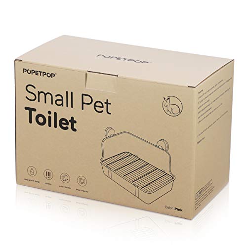 POPETPOP Small Pet Toilet Plastic Lightweight Multi- use Small Animal Potty Pet Pan Bunny Litter Box Pet Litter Box for Hamster Rabbit Pig Chinchilla Ferret