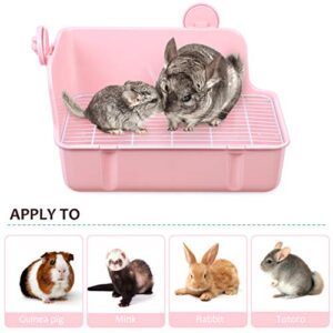 POPETPOP Small Pet Toilet Plastic Lightweight Multi- use Small Animal Potty Pet Pan Bunny Litter Box Pet Litter Box for Hamster Rabbit Pig Chinchilla Ferret