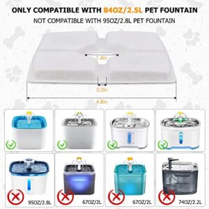 Comsmart Pet Fountain Filter Set, 8 Pack 3 Triple Filtration System Replacement Cat Water Fountain Filters & 4 Pre-Filter Sponges for 84oz/2.5L Automatic Pet Fountain Cat Water Fountain