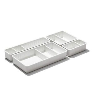 oxo good grips 4-piece complete adjustable drawer bin set with removable dividers