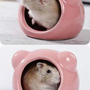 gutongyuan Mini Hamsters House Pet Hideout Hut Cave,Small Animal Ceramic Critter Bath Toy, Ideal for Dwarf Hamsters and Gerbils