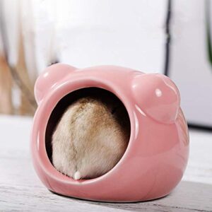 gutongyuan Mini Hamsters House Pet Hideout Hut Cave,Small Animal Ceramic Critter Bath Toy, Ideal for Dwarf Hamsters and Gerbils