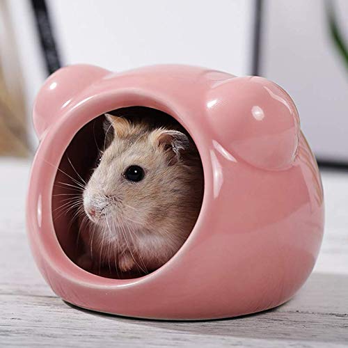 gutongyuan Mini Hamsters House Pet Hideout Hut Cave,Small Animal Ceramic Critter Bath Toy, Ideal for Dwarf Hamsters and Gerbils