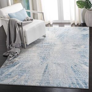 safavieh tulum collection 3' square grey/blue tul228f modern abstract non-shedding living room bedroom accent rug
