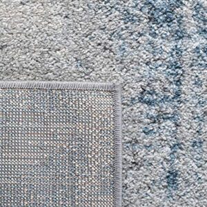 SAFAVIEH Tulum Collection 3' Square Grey/Blue TUL228F Modern Abstract Non-Shedding Living Room Bedroom Accent Rug