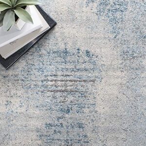 SAFAVIEH Tulum Collection 3' Square Grey/Blue TUL228F Modern Abstract Non-Shedding Living Room Bedroom Accent Rug