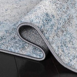 SAFAVIEH Tulum Collection 3' Square Grey/Blue TUL228F Modern Abstract Non-Shedding Living Room Bedroom Accent Rug