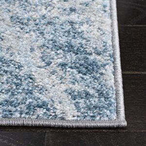 SAFAVIEH Tulum Collection 3' Square Grey/Blue TUL228F Modern Abstract Non-Shedding Living Room Bedroom Accent Rug