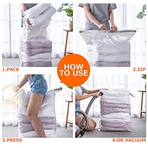Cube Vacuum Storage Bags Space Saver Vacuum Seal Bags Large Compressed Vacuum Bags for Comforters, Blanket, Clothes, Bedding, Sheet, Pillow, Closet Organizers (3 Medium, 3 Large)
