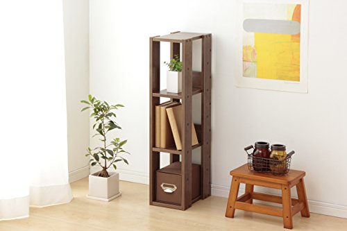 IRIS USA 3-Shelf Space Saving Open Wood Shelving Set, 2 Pack, Dark Brown