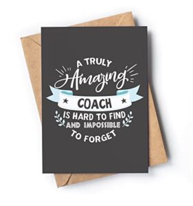 thank you card for coach | awesome appreciation card for men or women for any occasion: birthday, retirement, end of season.