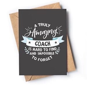 Thank You Card for Coach | Awesome appreciation card for men or women for any occasion: Birthday, Retirement, End of Season.