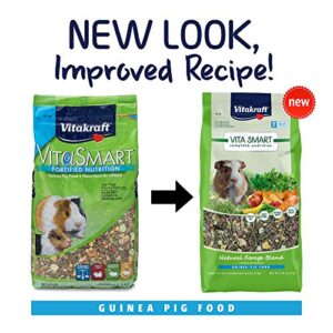 Vitakraft Vita Smart Guinea Pig Food - Complete Nutrition - Premium Fortified Blend with Timothy Hay for Guinea Pigs, 8 Pound (Pack of 1)